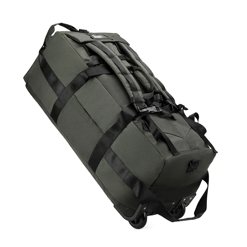 sac de sport roulant 80l avec roulettes sac de voyage pliable robuste de 31 pouces bagage à roulettes résistant à l'eau avec bandoulière