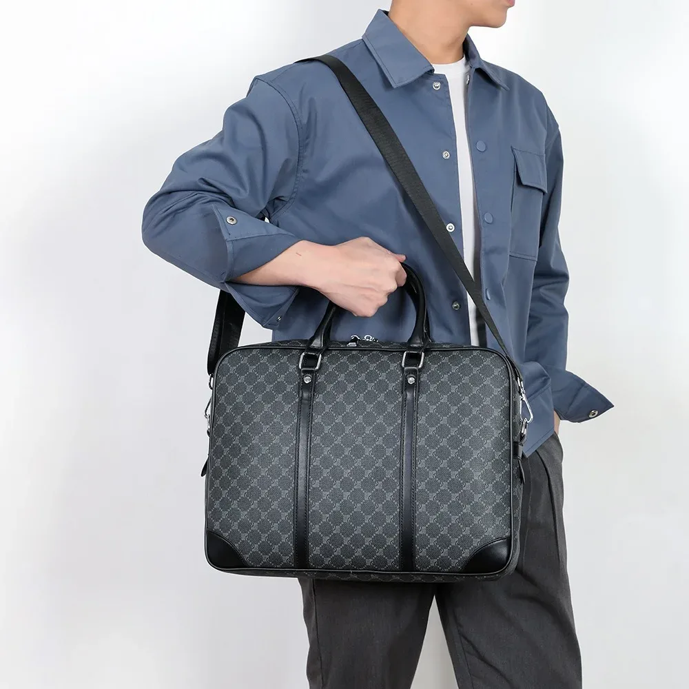nouvelle sacoche de luxe en cuir pu pour hommes, sac messager d'affaires, sac à main pour ordinateur portable, sac à bandoulière de designer pour homme