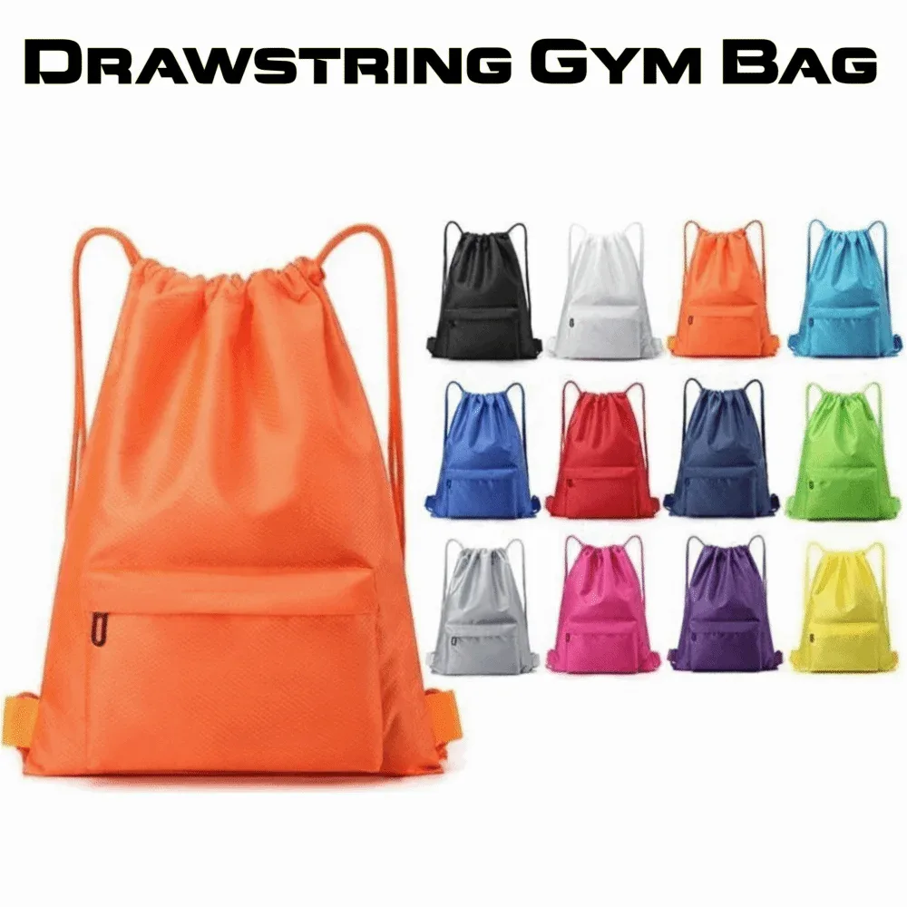 sac de sport à cordon de serrage de couleur unie, sac de fitness étanche de grande capacité, bretelles réglables, sac à dos d'entraînement à séchage rapide, unisexe