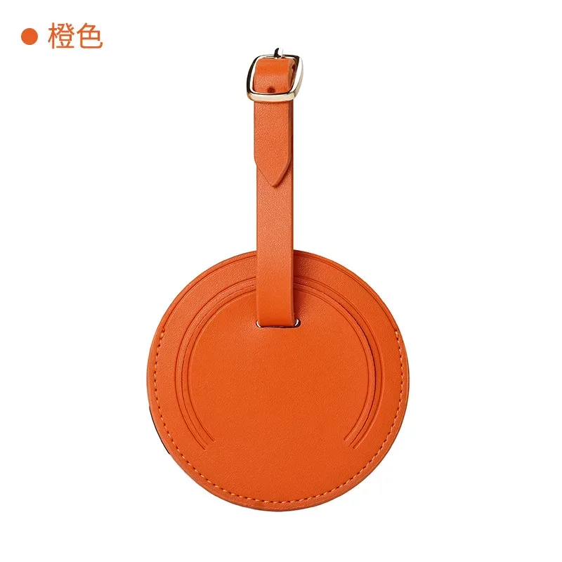 étiquette de bagage carrée en cuir véritable pour voyage, gravure, nom personnalisé, étiquette de valise ronde de luxe, sac à main pour femme, pendentif à breloque, cadeau