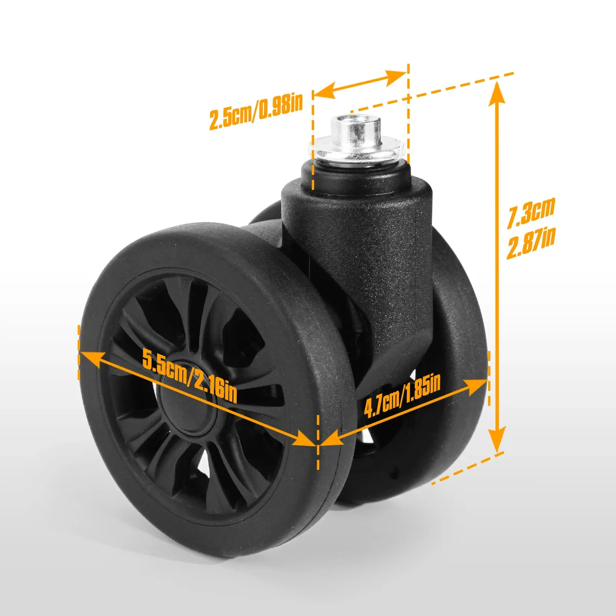 guguluza 1/2pcs roue de remplacement pour bagages double rangée 360° ° kit de roulettes de rechange robustes pour valises et chariots