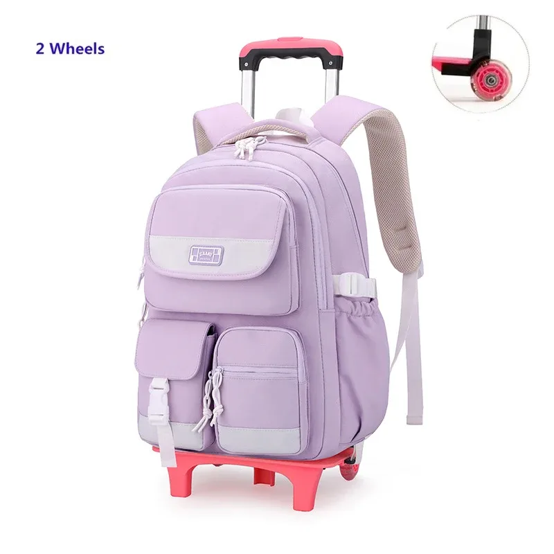 sac à dos d'école à roulettes pour adolescentes, cartable à roulettes, sacs de voyage pour étudiants et enfants, notification