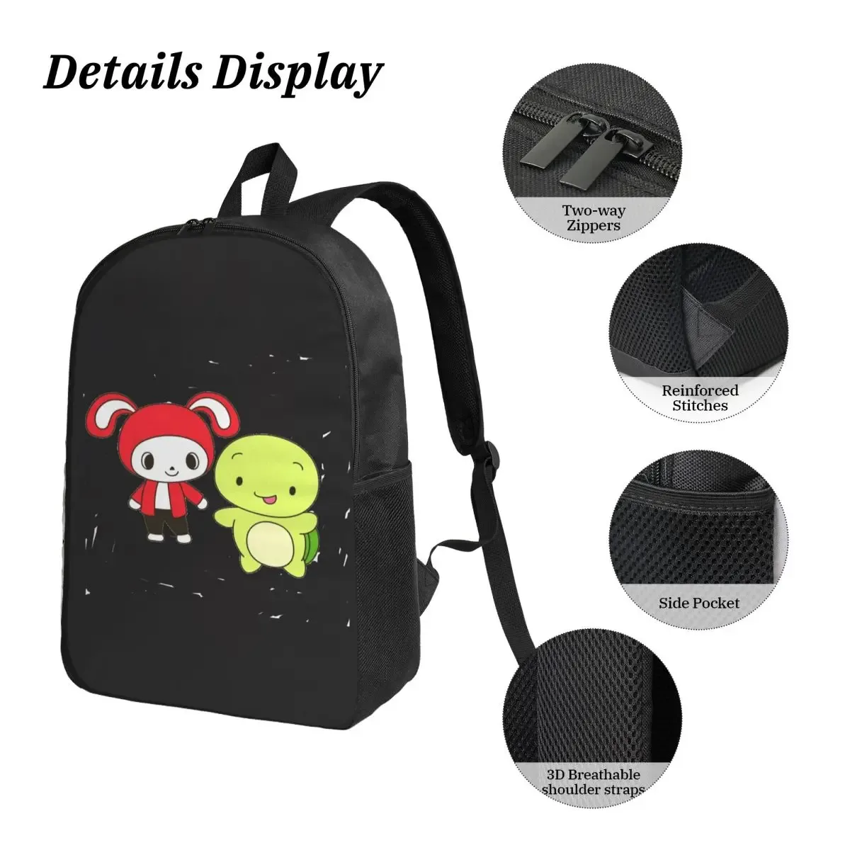 jj mikey maizen sac à dos étudiant garçons filles bookbag sac d'école ordinateur portable sacs à bandoulière 3ps sac à déjeuner isolé trousse à crayons