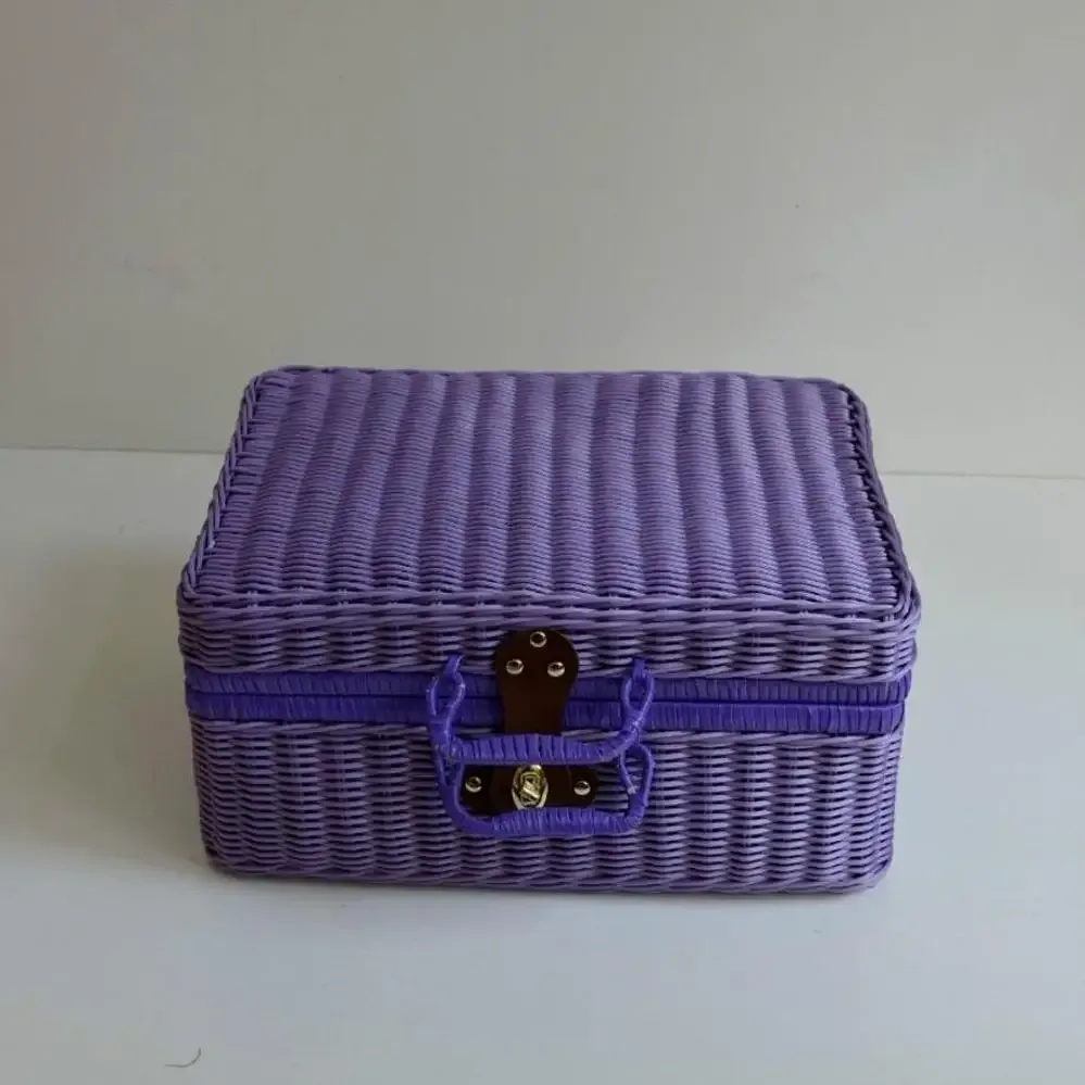 organisateur voyage plastique marron clair poignée dorée mailles régulières rose pâle violet bleu ciel kaki résistant eau