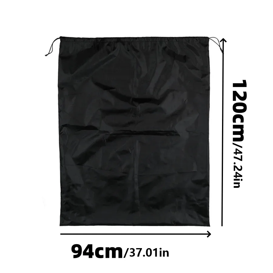 sac de rangement à cordon en tissu oxford de grande taille 94x120cm, adapté aux courses, aux vêtements, aux jouets, aux sacs anti-poussière et au rangement domestique (noir)