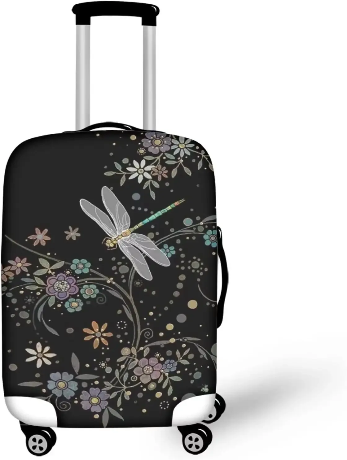 juste de valise florale libellules, d343-verde, housse de protection pour bagages, bagages de voyage, housses de bagages d'aéroport, convient à 18 "-32"