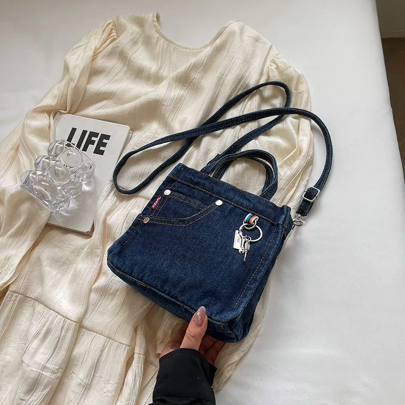 sacs à bandoulière pour femmes, sacs à main créatifs rétro en denim délavé, personnalisés à la mode, sacs à bandoulière de haute qualité pour filles