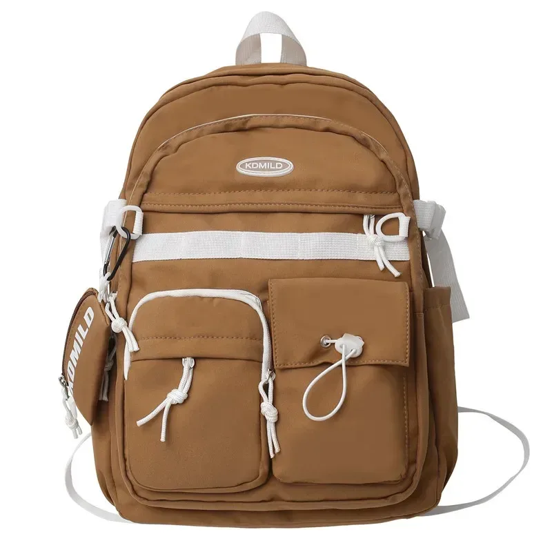 sac à dos en toile à fermeture éclair de grande capacité, cartable de voyage pour ordinateur, pour jeune étudiante et homme
