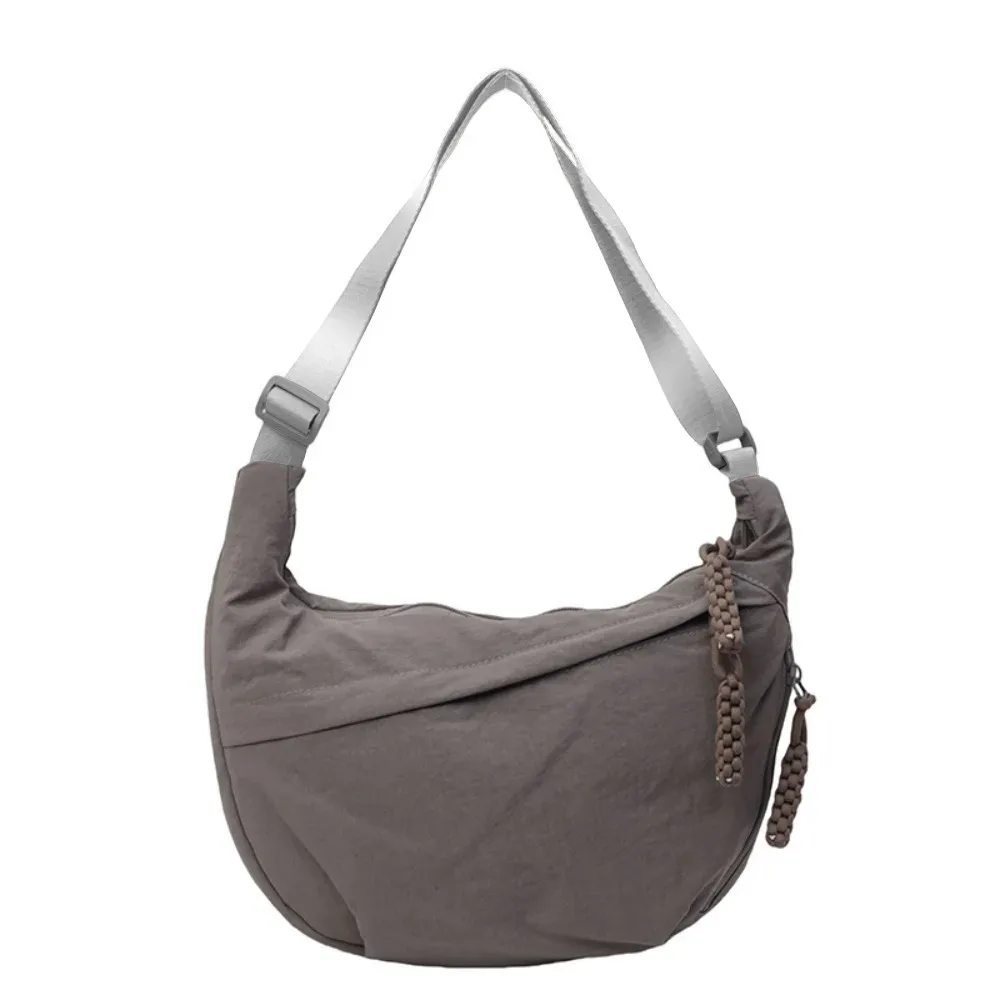 sacs à bandoulière en toile, nouvelle mode coréenne simplifiée, sac hobos de sport de grande capacité, sac de boulettes de couleur unie
