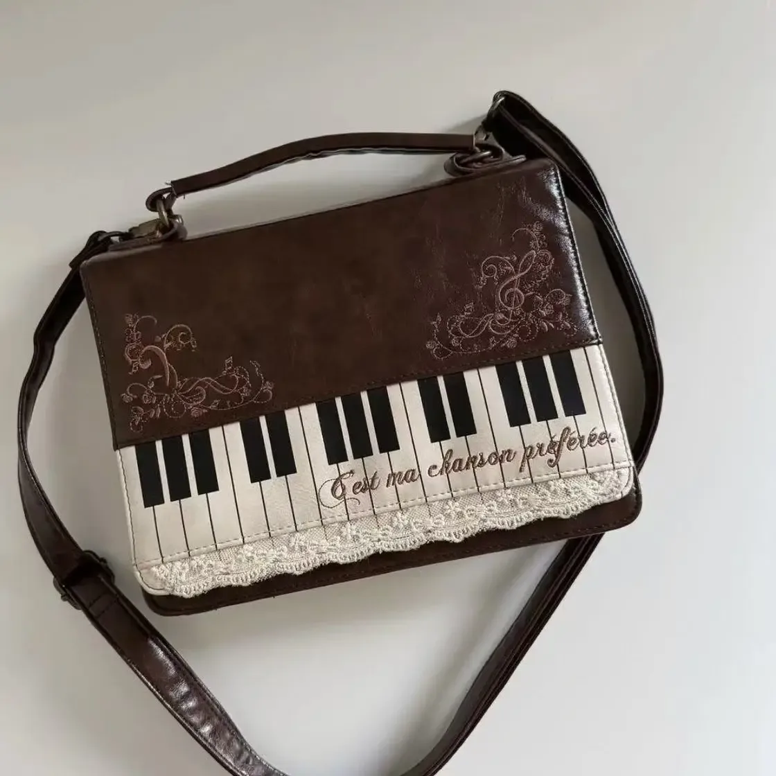 rétro artistique piano femmes sac dentelle bandoulière sac à bandoulière simple sac de transport élégant sac à dos pour fille cadeau 01-bp-gqlsgw