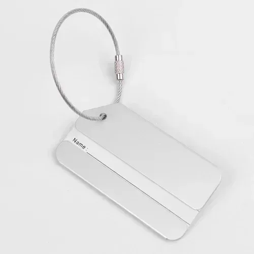 1 pièce étiquette de bagage de voyage en aluminium, porte-étiquette d'adresse pour valise, porte-carte métallique, accessoire de voyage tendance