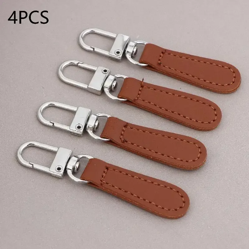 lot de 4 tirettes de fermeture éclair en cuir pu, attaches de remplacement pour sacs, bagages, pochettes et sacs à dos