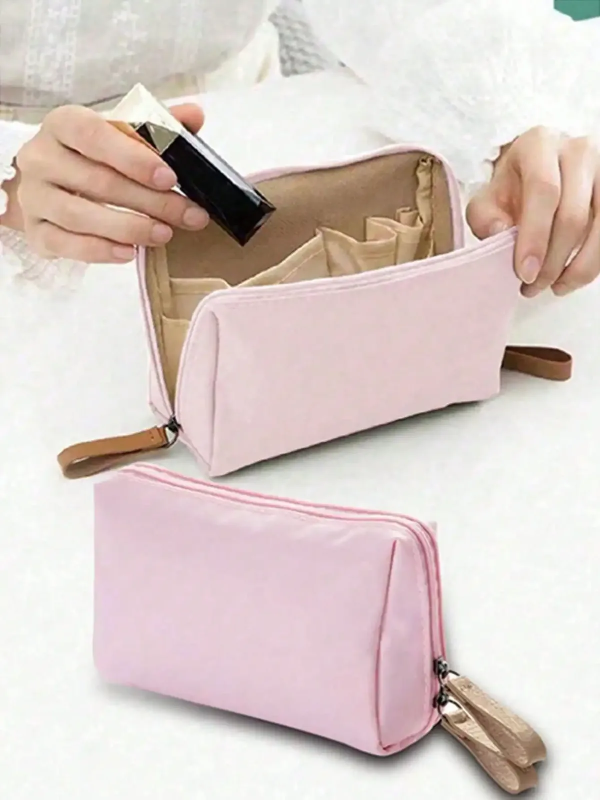 sac à cosmétiques compact et étanche pour voyage, organisateur de produits de toilette, accessoires de rangement à fermeture éclair, sac de maquillage pour ongles, 1 pièce