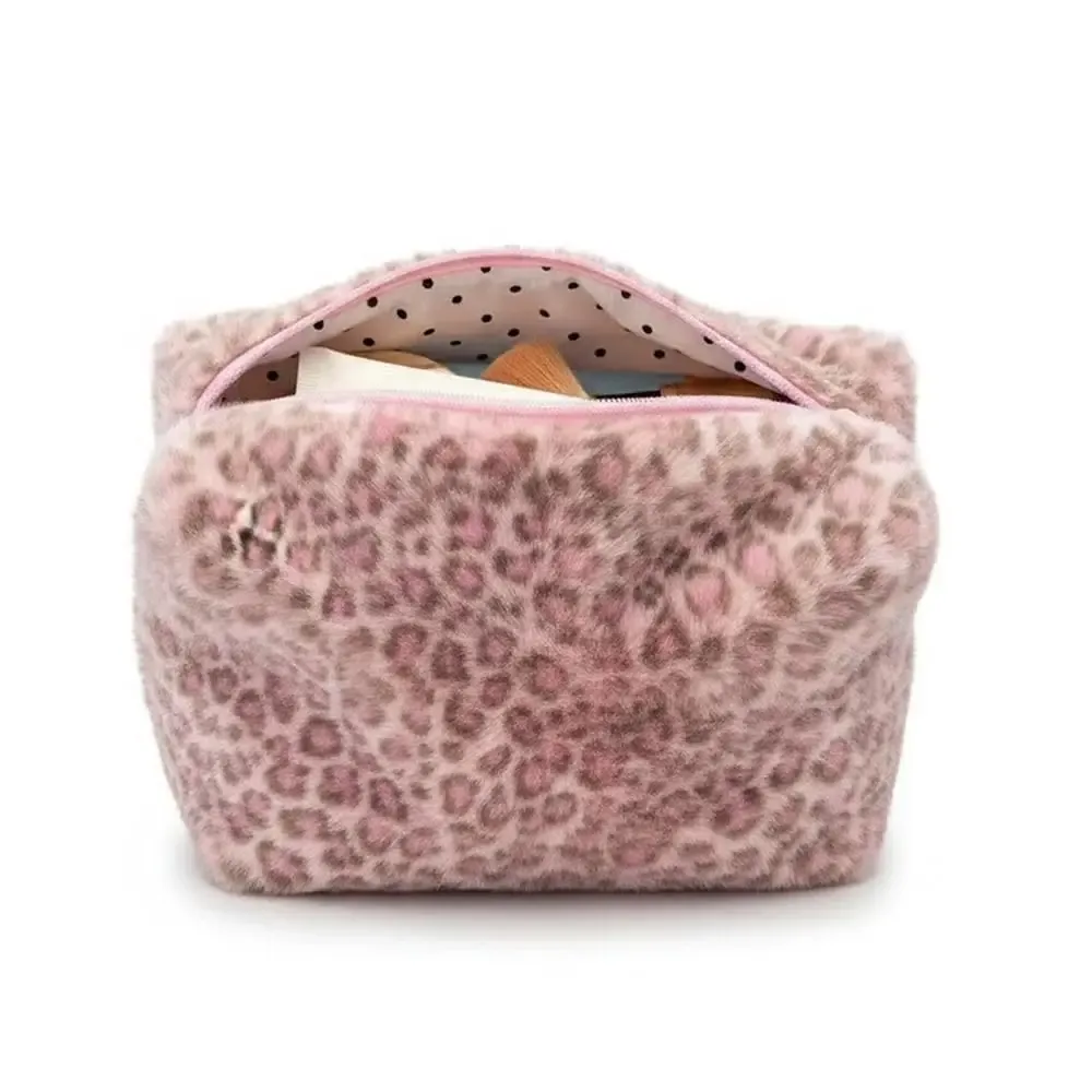 organisateur de toilette de voyage grande capacité, trousse de maquillage portable à imprimé léopard pour femmes, pochette de rangement durable