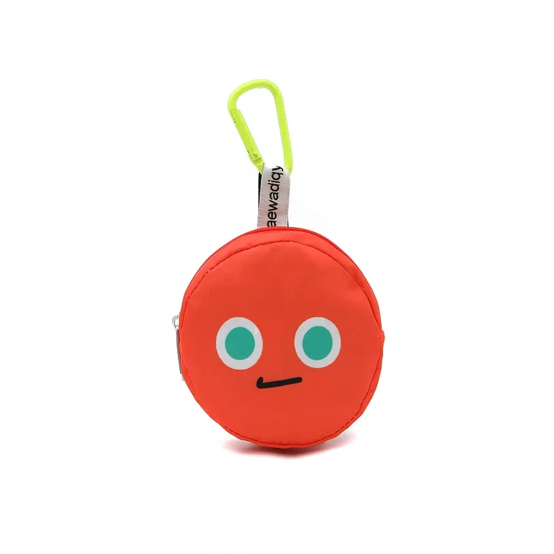 sac de rangement de clés pour femmes, design tendance, visage de dessin animé souriant mignon, mini écouteurs, sac de rangement de clés, porte-monnaie pendentif, sac de clés pour filles