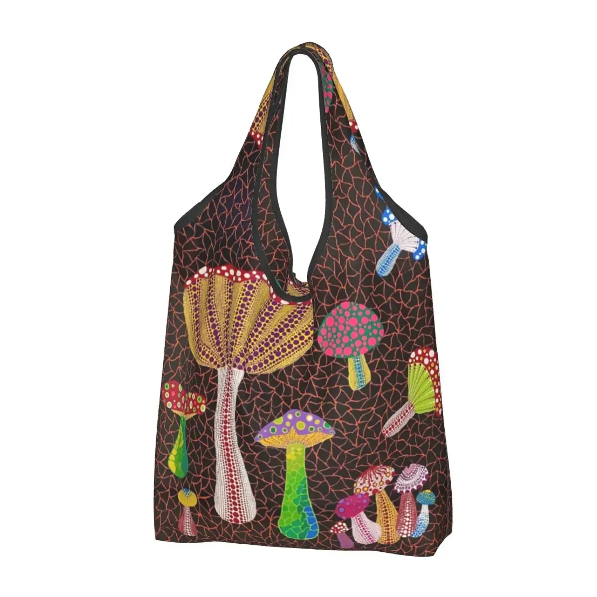 sacs à provisions personnalisés pour femmes, sacs fourre-tout d'épicerie portables, grande capacité, germination yayoi kusama