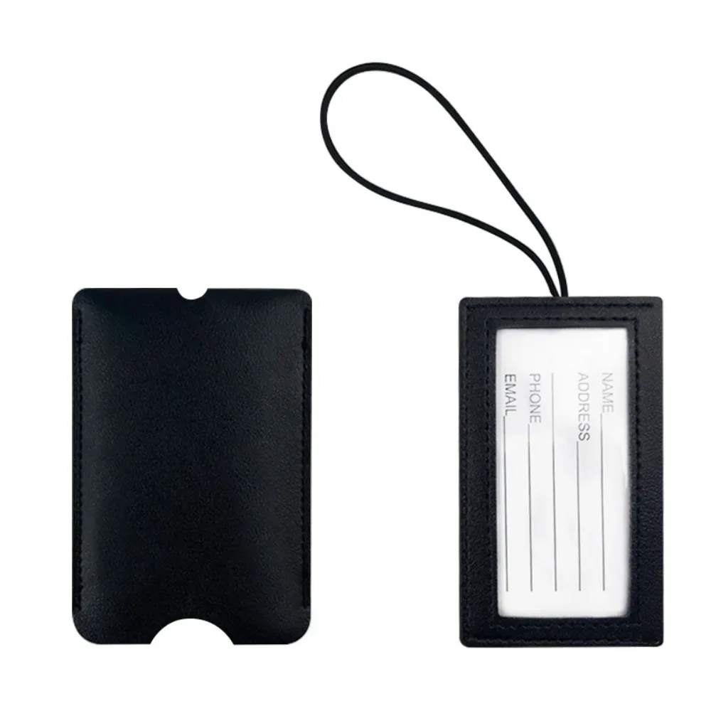 étiquette de bagage en cuir pu souple, accessoires pour sac à dos, étiquettes d'identification et d'adresse, couleur rouge, étiquette d'embarquement pour bagages