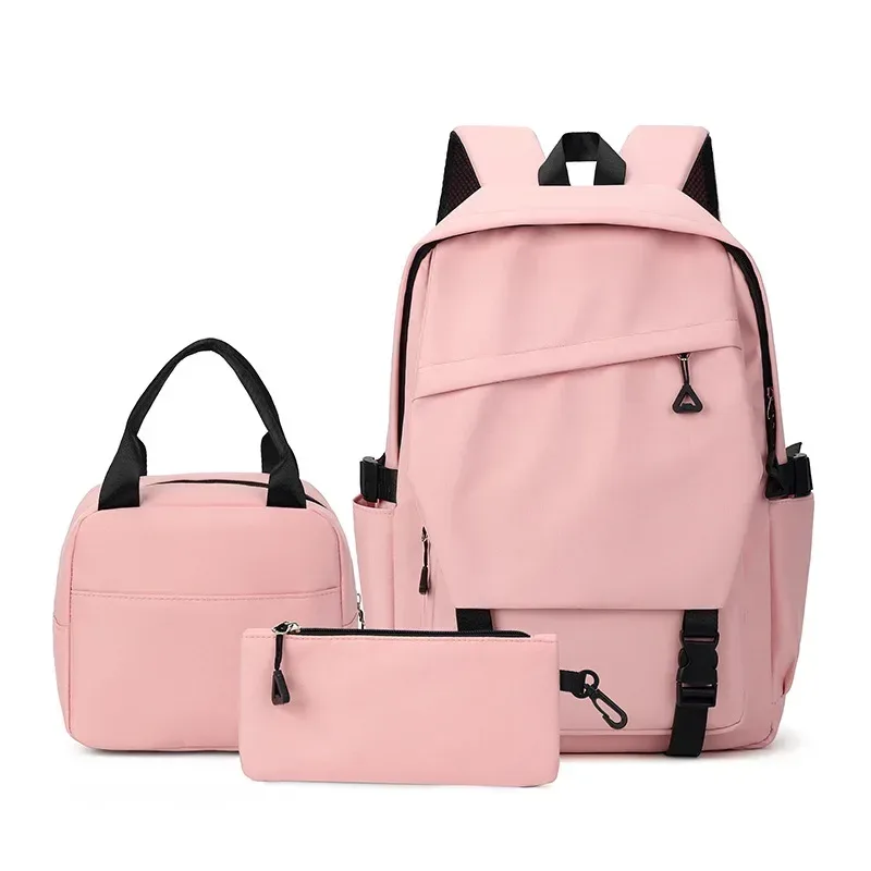 lot de 3 sacs à dos pour étudiants, sacs d'école pour garçons et filles, sacs fourre-tout pour adolescents, hommes et femmes, pochette, sacs à dos en nylon, sacs de voyage