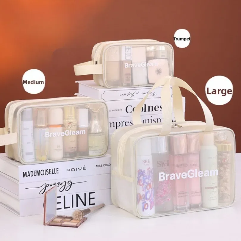 ensemble de sacs de maquillage respirants en maille multi-tailles avec fermeture éclair, sac cosmétique de voyage portable, organisateur de rangement pour articles de toilette pour femmes.