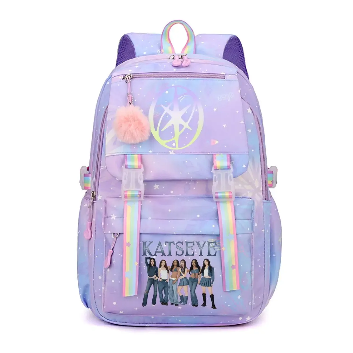 sac à dos scolaire vintage coréen ulzzang pour enfants et adolescents, motif kpop girl group katseye, sac à dos pour femmes
