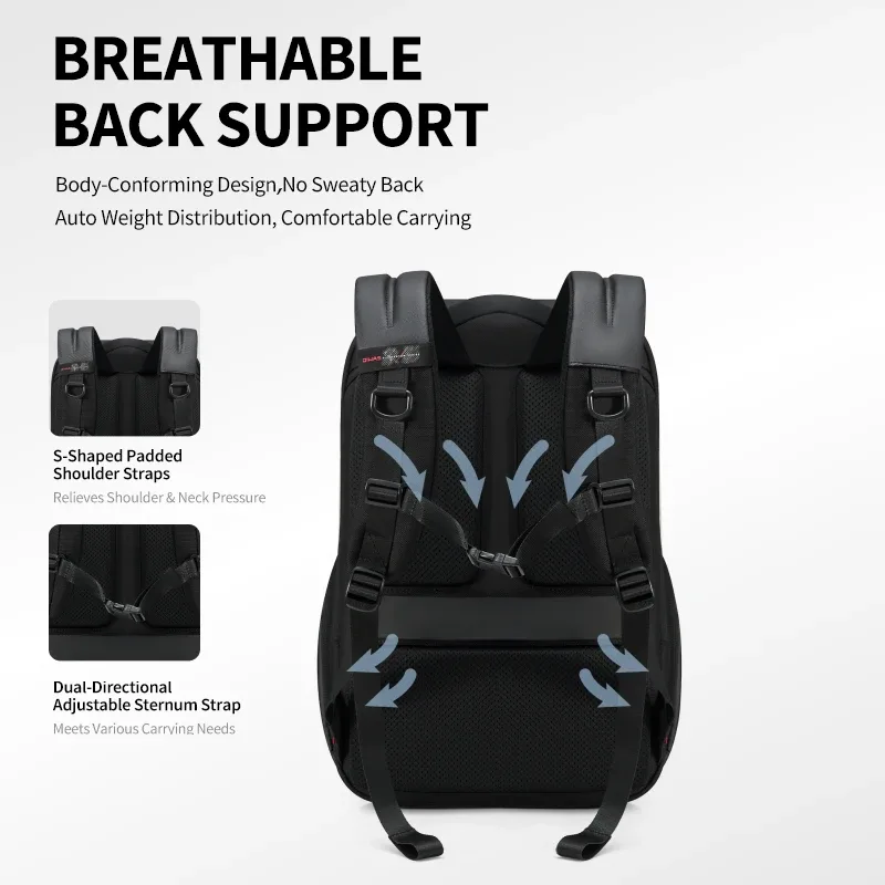 oiwas 27l sac à dos professionnel durable et résistant à l'eau, aux rayures et à l'huile pour ordinateurs portables de 16 pouces