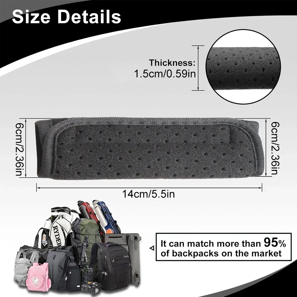 1pair shoulder strap pad,breathable cushion padding for backpack,bags,universal replacement strap cover for shoulder pain relief