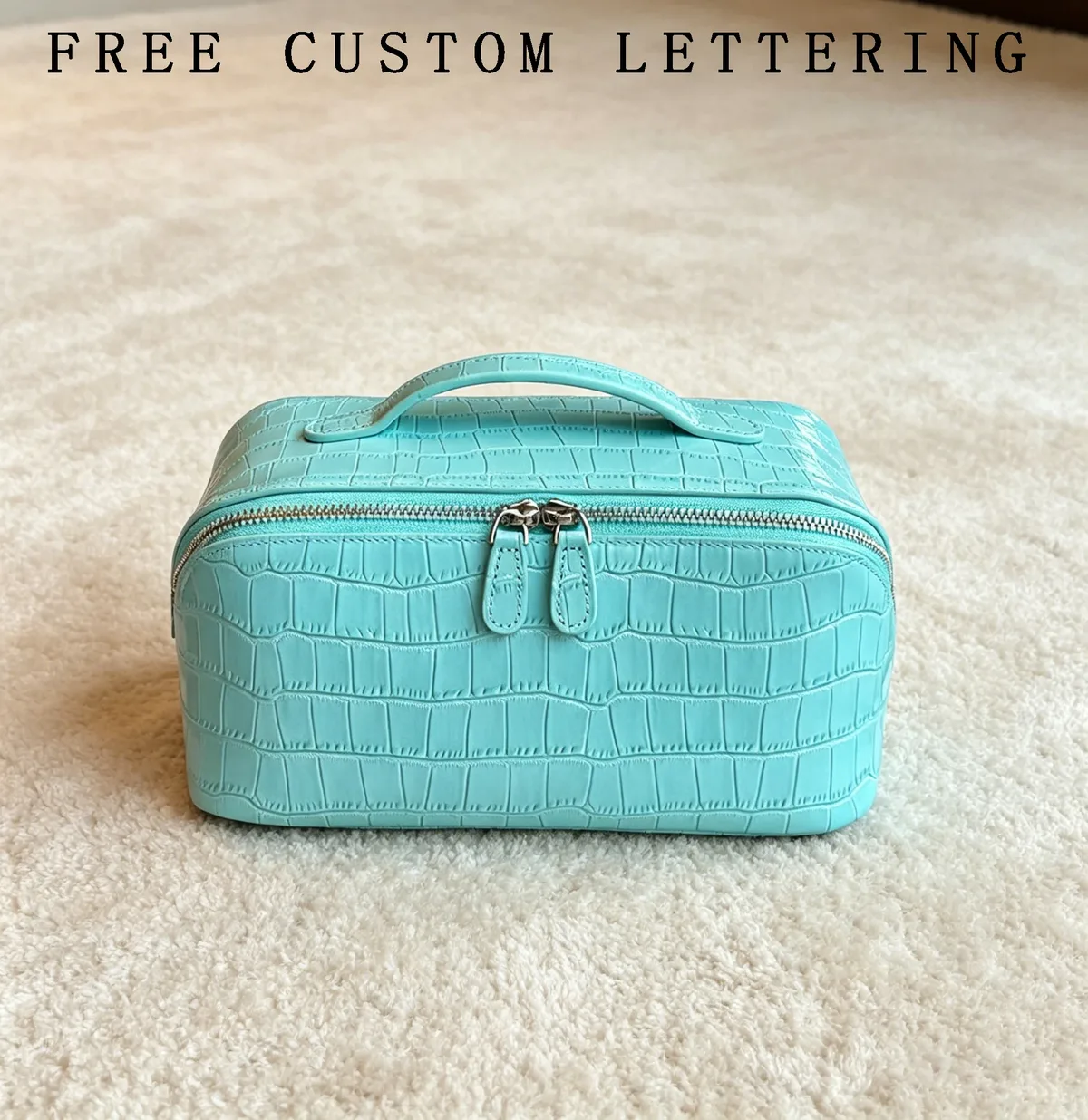 sac à cosmétiques en cuir véritable à motif crocodile, nouveau sac de toilette de voyage portable de luxe en cuir de vachette de grande capacité