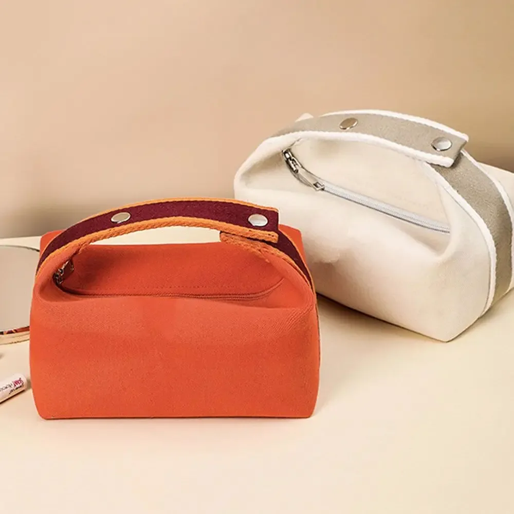 sac de rangement cosmétique tendance grande capacité en toile, trousse de toilette portable, pochette de maquillage