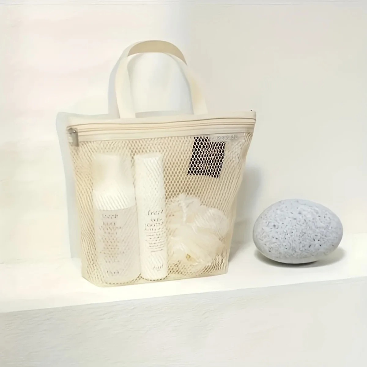 sac de maquillage portable en maille imperméable, sac de bain, sac de sport, sac de rangement pour articles divers, trousse de toilette de voyage