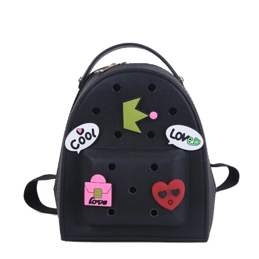 sac à dos en silicone à bretelles réglables, dessin animé, fermeture éclair, étanche, durable, doux, pour la maternelle, pour dames
