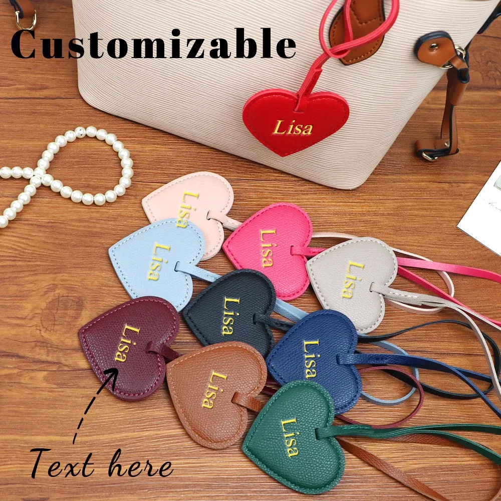sac à bandoulière unique en cuir pu en forme de cœur créatif avec nom personnalisé, sac à dos à double épaule avec pendentif