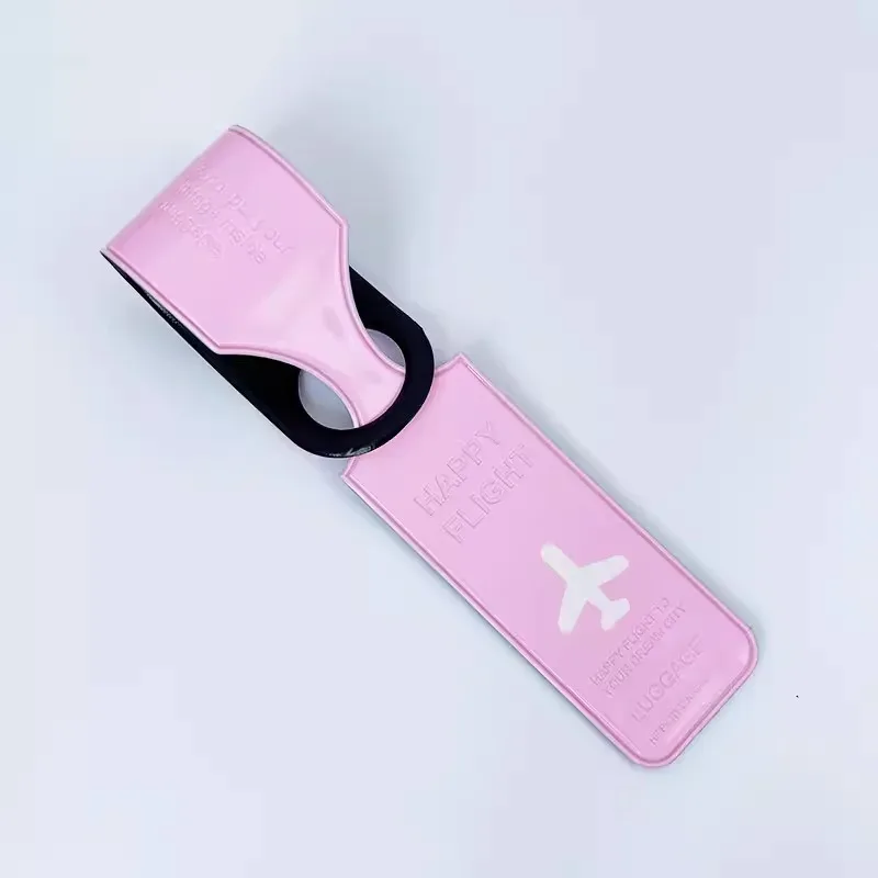 étiquette bagage pvc transparente rouge bleu noir rose jaune voyage avion identification nom adresse
