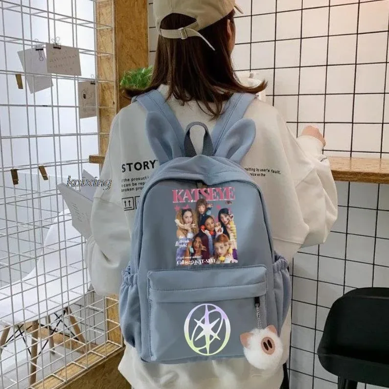 kawaii chaud katseye drôle impression sac à dos grande capacité sac d'école étudiant pochette d'ordinateur sac à dos scolaire pour étudiant