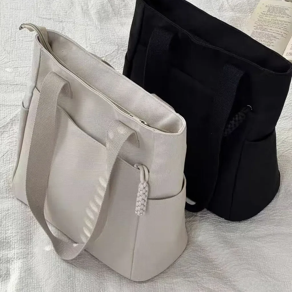 sacs de shopping pour femmes, sac à bandoulière, fourre-tout rigide en toile, fourre-tout de grande capacité, fourre-tout minimaliste pour les voyages courts, décontracté