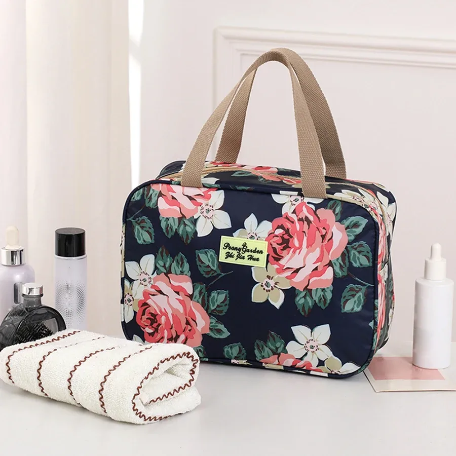 trousse de toilette portative de grande capacité, trousse de maquillage, sac de rangement portable étanche pour le bain et le fitness