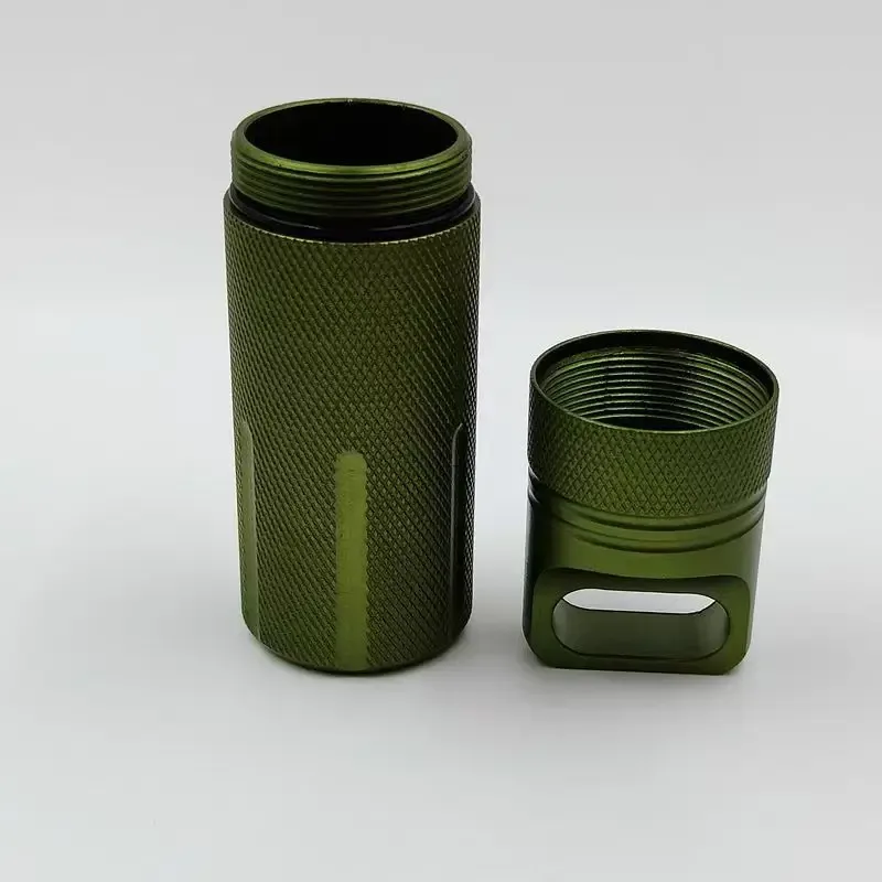 organisateur transport métal noir vert foncé orange compact portable pilules médicaments conteneur rangement extérieur sacoche