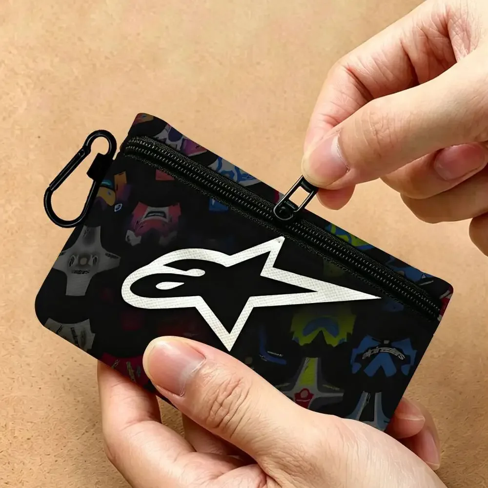 petite pochette multifonctionnelle en tissu oxford avec logo alpinestars, avec crochet, mini porte-monnaie, sac de rangement pour écouteurs