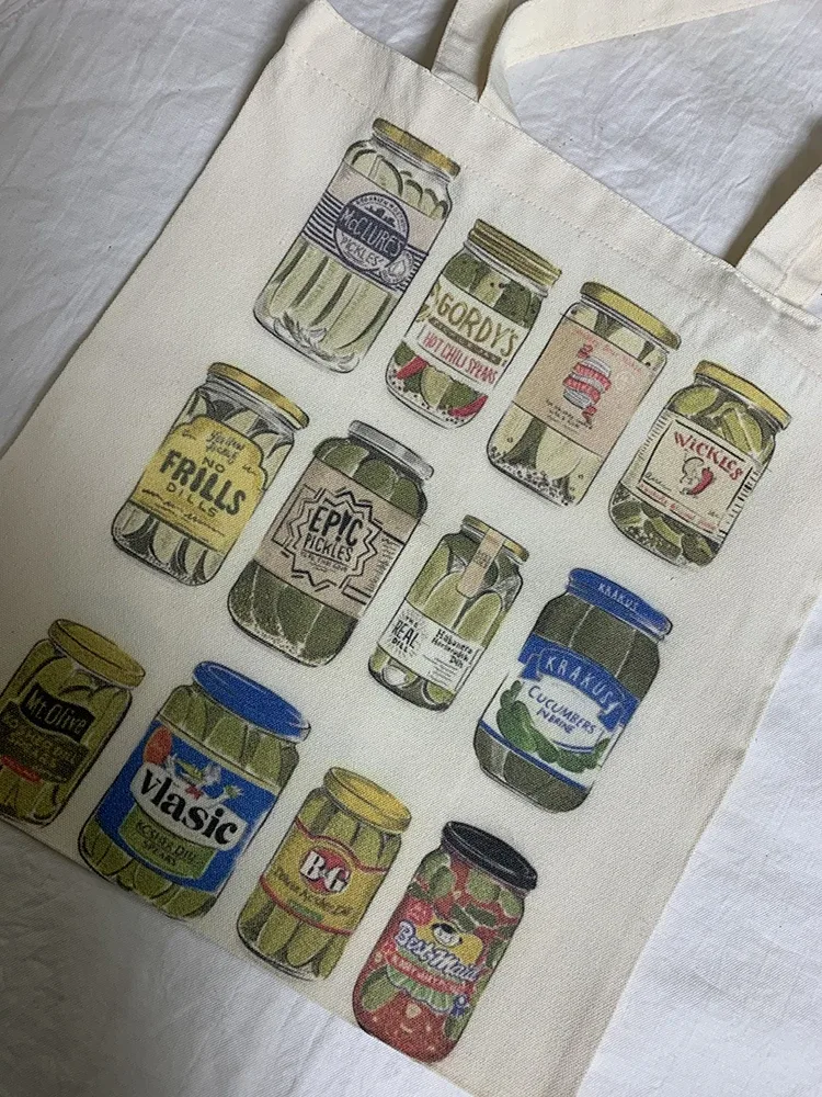 sac fourre-tout à motif de toile drôle, sac initié décontracté, vintage canned 514 les, 1 pièce
