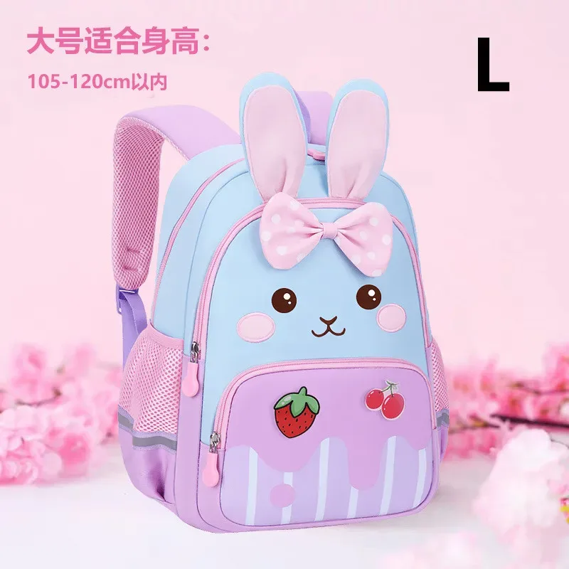 grand sac à dos de maternelle mignon avec un lapin pour enfants de 3 à 6-7 ans, sac à dos pour filles pour les voyages, sac à dos léger dessin animé