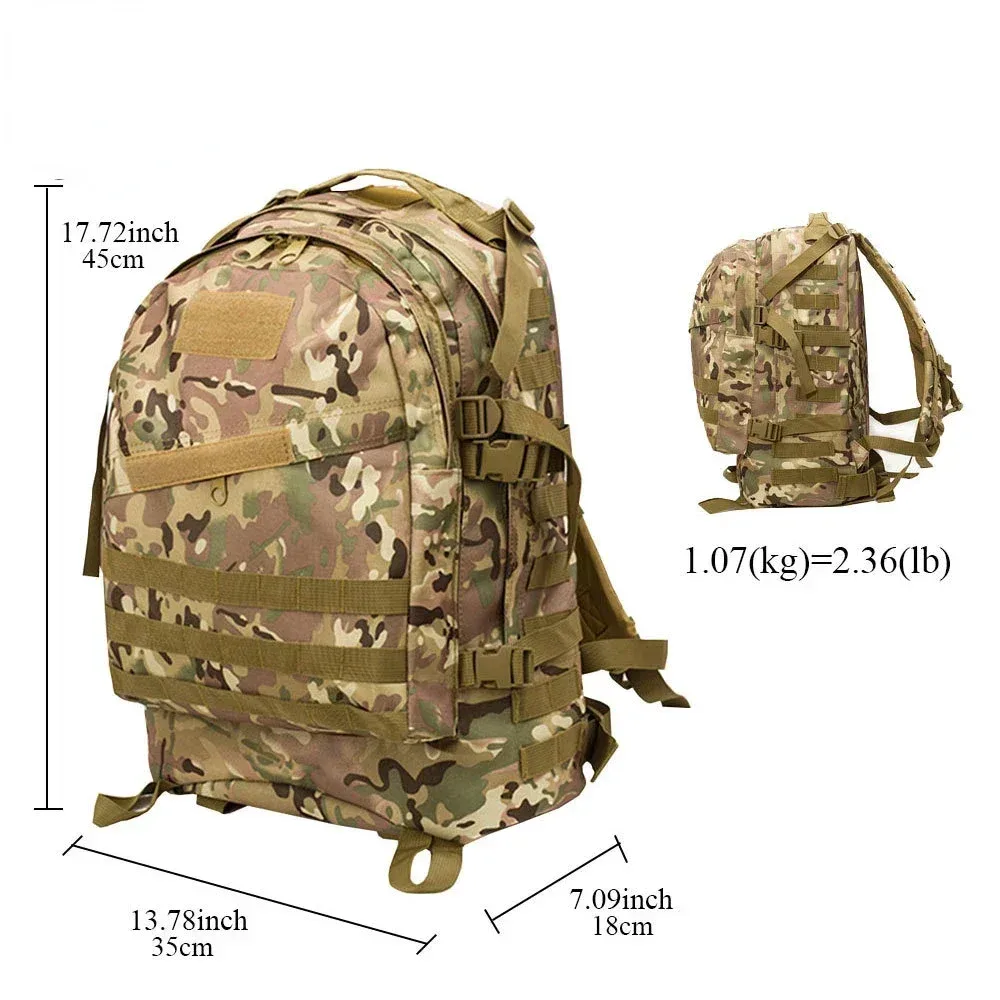 50l 3d extérieur sac à dos tactique molle sac d'assaut étanche chasse escalade randonnée pêche trekking voyage mochila sac à dos