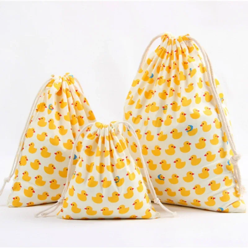 Sac à Dos en Tissu Coton pour Femme, Petit Canard Jaune, Motif Kiwi, Sac de Rangement de Poche, Design Animalier, Imprimé de Proximité, 3 Tailles