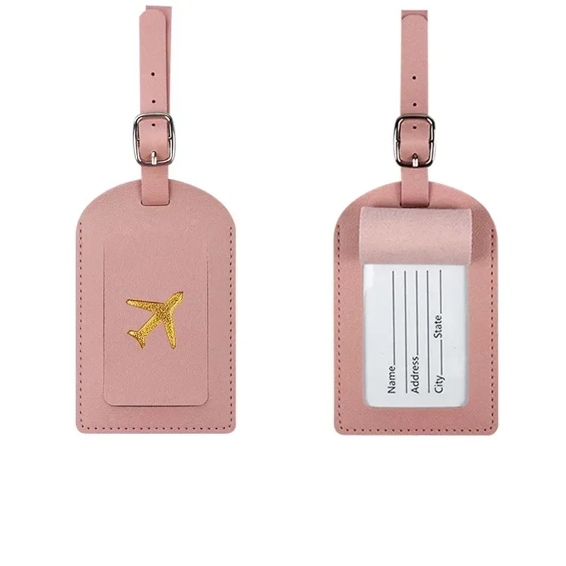 étiquette de bagage femmes hommes en cuir pu valises de voyage étiquette d'identification bagages sac d'embarquement étiquettes nom id adresse support accessoires