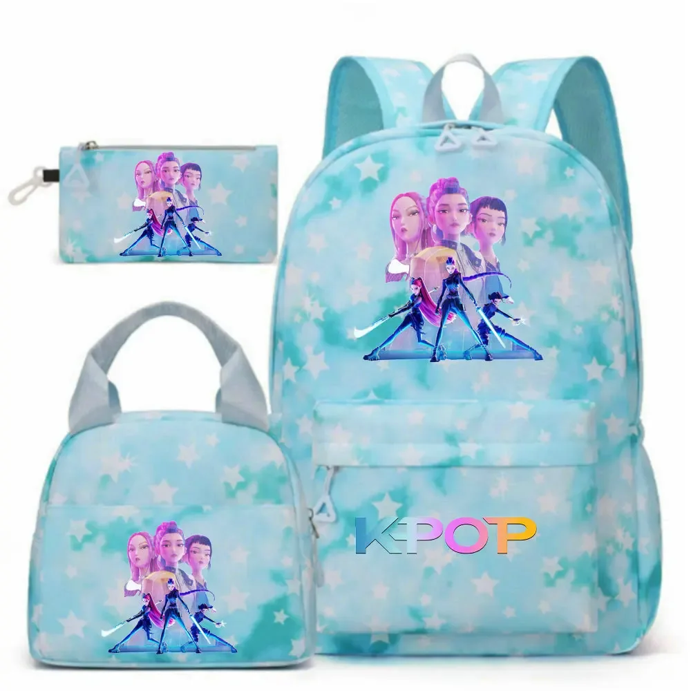 sac à dos kpop demon hunters pour filles, enfants, sacs à crayons, sacs à déjeuner, sacs à livres, sacs d'école pour femmes et adolescentes, ensembles de sacs à dos de voyage pour ordinateur portable