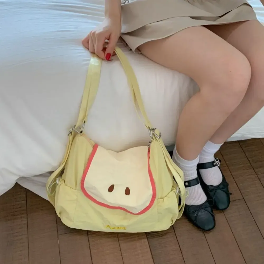 sac à dos en nylon couleur dopamine, mignon, fruits, style coréen, grande capacité, sac messager en tissu, sac de livre léger créatif, voyage
