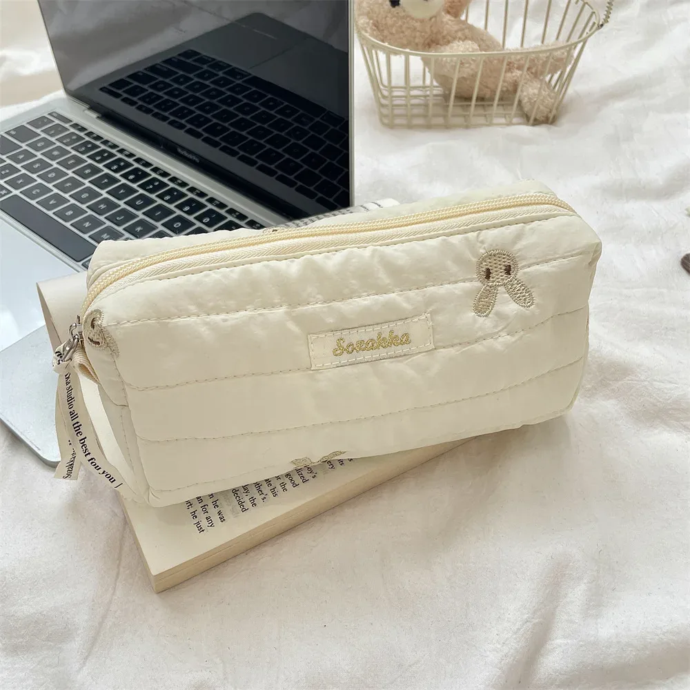 sacs de rangement de maquillage multifonctions brodés de lapin mignon, sac à main pour femmes et filles, sacs de rangement de cosmétiques, grande taille