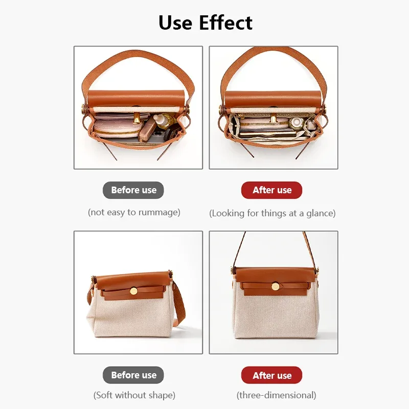 organisateur de sac en nylon pour mini herbag, insert de sac imperméable, sac de rangement, support de sac, accessoires de remplacement pour sac intérieur