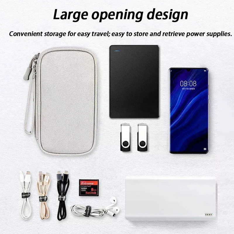 sac de rangement pour câble usb, sac de rangement multifonctionnel portable pour voyage, pour chargeur et téléphone portable