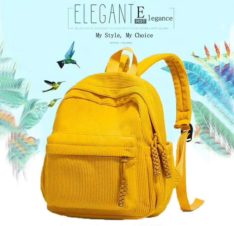 sac à dos en velours côtelé multicolore pour femmes, design élégant pour un usage quotidien, les sorties, pratique et polyvalent