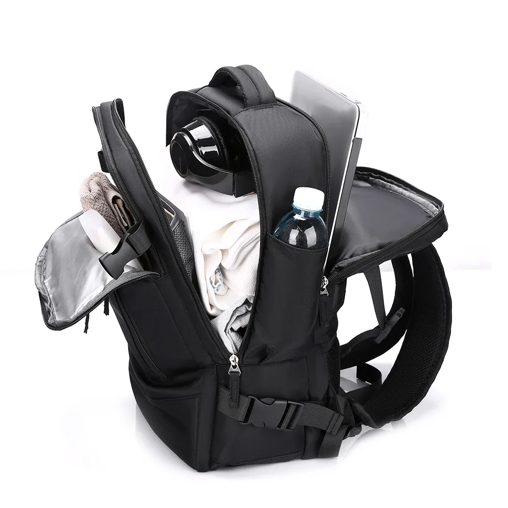 sac à dos de voyage oxford de grande capacité, sac à dos de loisirs simple pour hommes et femmes, compartiment à chaussures indépendant, interface usb
