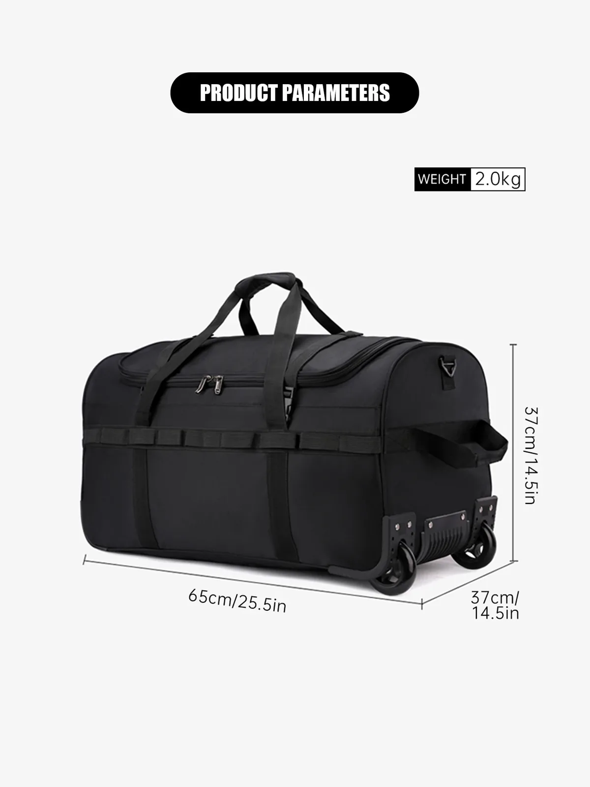 sac de chariot d'extérieur de grande capacité, sac de voyage, sac polochon, sac à carreaux de compagnie aérienne, sac à dos, sac de remorqueur avec poulies